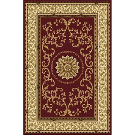 Radici Usa Inc Radici 1419-1331-BURGUNDY Noble Rectangular Burgundy Traditional Italy Area Rug; 5 ft. 5 in. W x 8 ft. 3 in. H 1419/1331/BURGUNDY